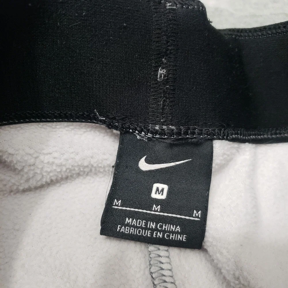 Nike Pants Womens Medium Gray Thermal Training Fleece Pockets Drawstring